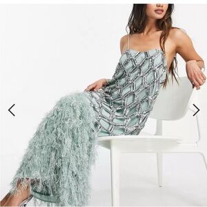 ASOS Mint Green Feather Dress